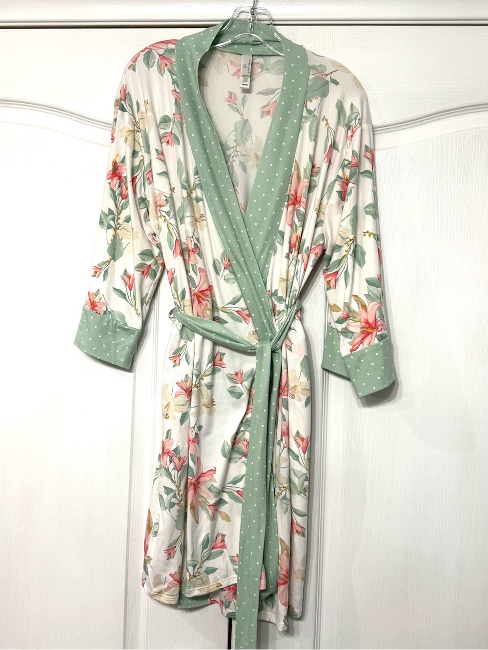 Flora Nikrooz Floral Satin Top in Ivory, Pink and Sage